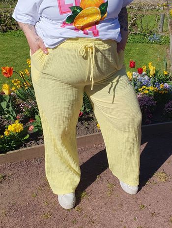 Pantalon gaze de coton Rio jaune
TU