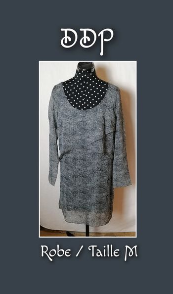 Robe légère fluide petits pois noir blanc Taille M DDP