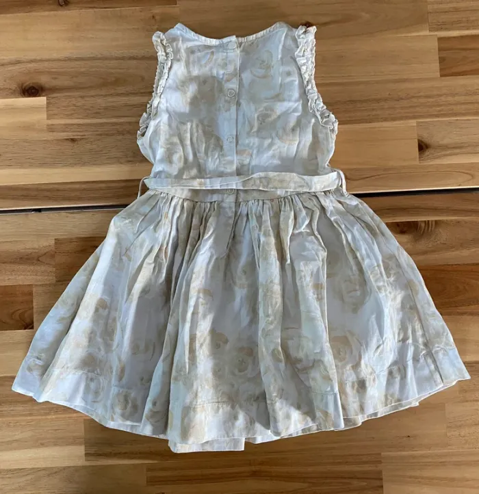 Très belle robe petit bateau crème fleur beige - photo numéro 7