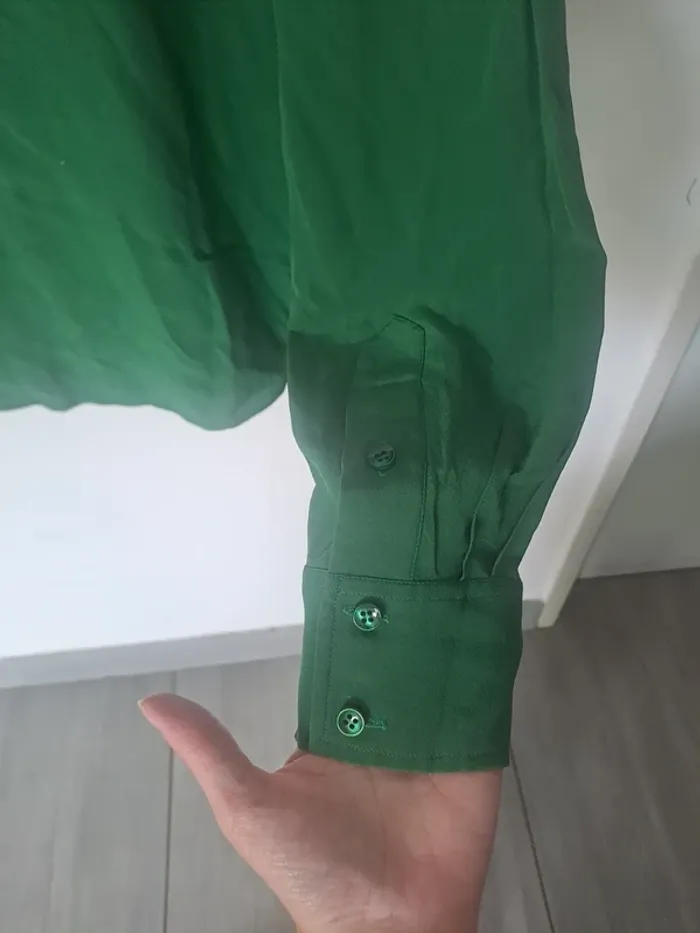 Chemise verte en Soie Barbara Bui Taille 40 - photo numéro 12