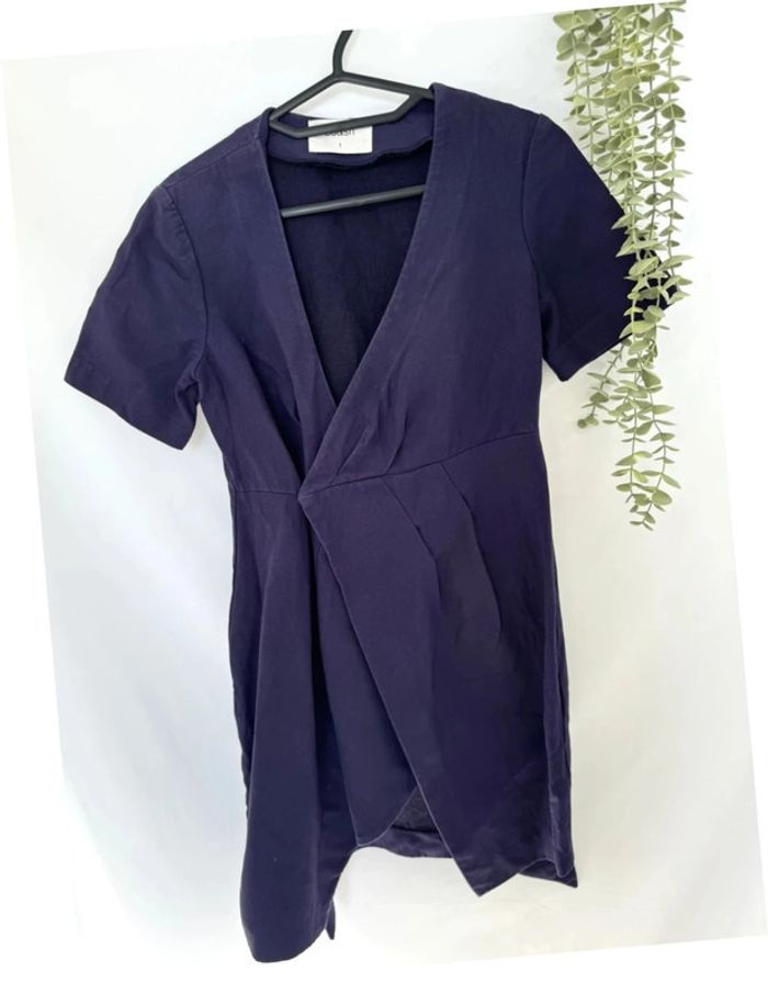 Robe courte cache-cœur ceinturé en lin Ba&sh Pia taille S - photo numéro 2