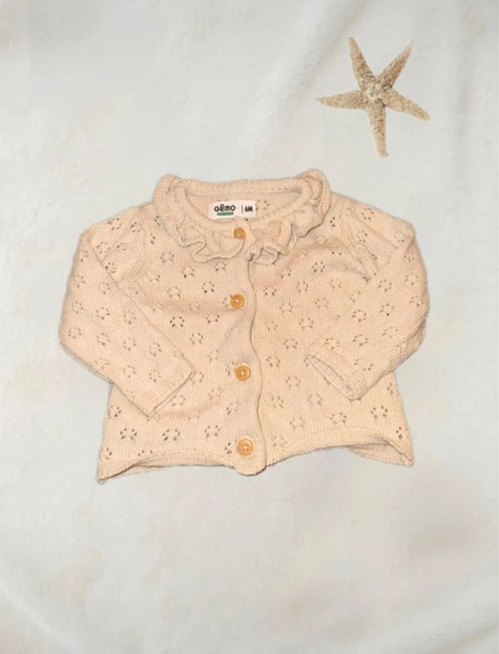 🌷Magnifique gilet en maille bébé fille taille 6 mois🌷