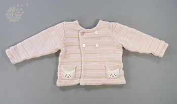 Gilet cardigan tricot rose blanc lapin SERGENT MAJOR 6 mois 68 cm fille
