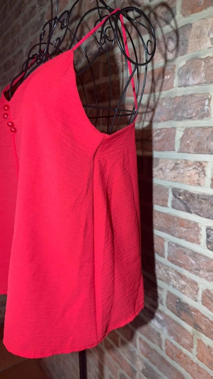 Top rouge fluide décolleté avec perle décoratives Taille S / 36 - photo numéro 6