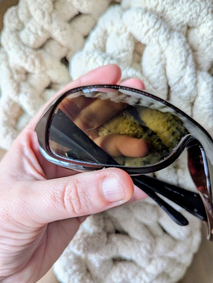 Lunette de soleil ray-ban masque marron fumé - photo numéro 3