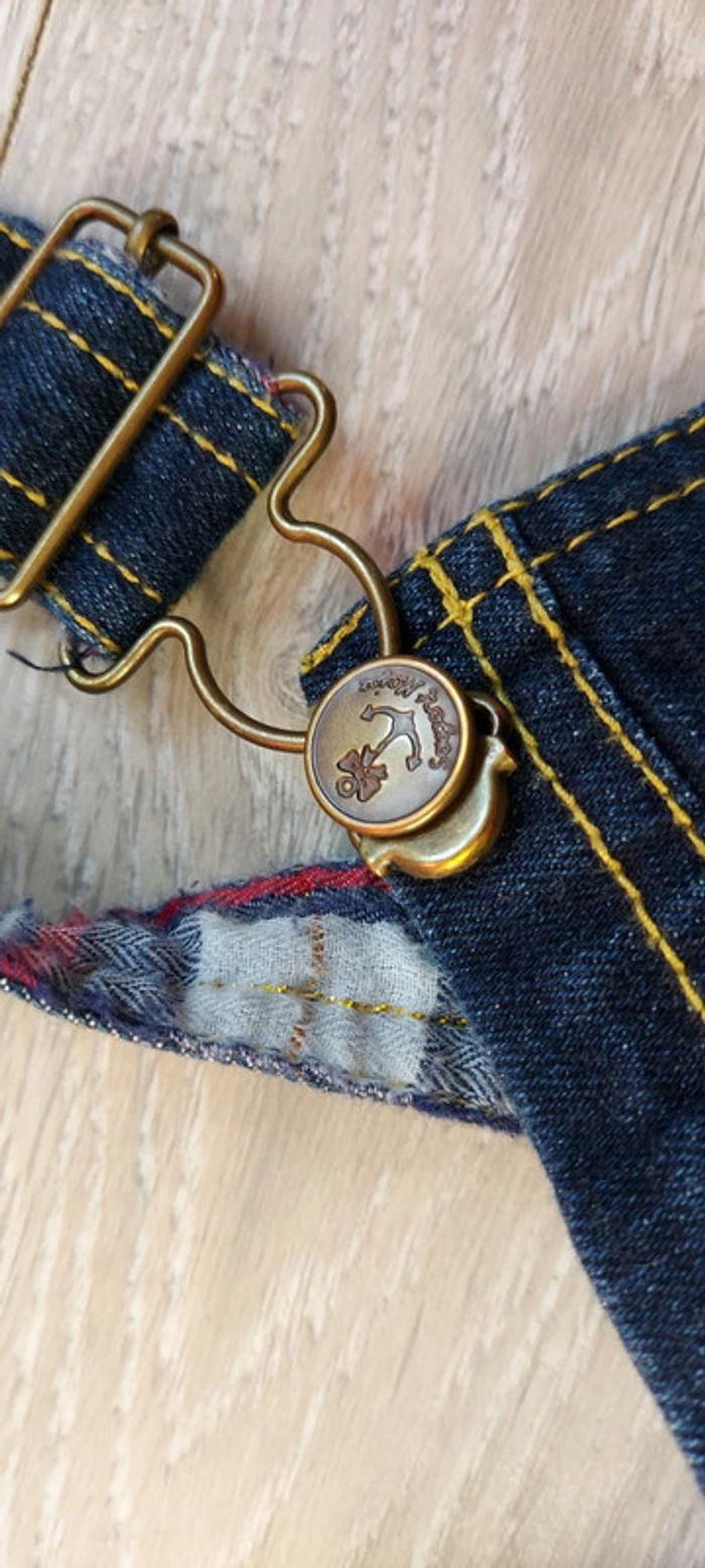 Robe salopette en jeans bleu fonce, élastique, Sergent Major, 4/5 ans nickel - photo numéro 3