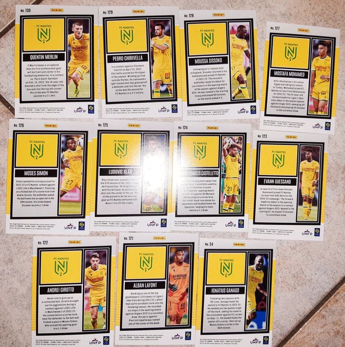 Carte panini score ligue 1 fc Nantes - photo numéro 2