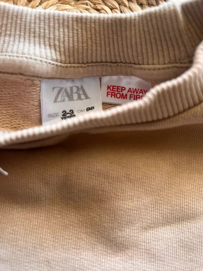 Sweat en coton beige Zara 3 ans - photo numéro 2