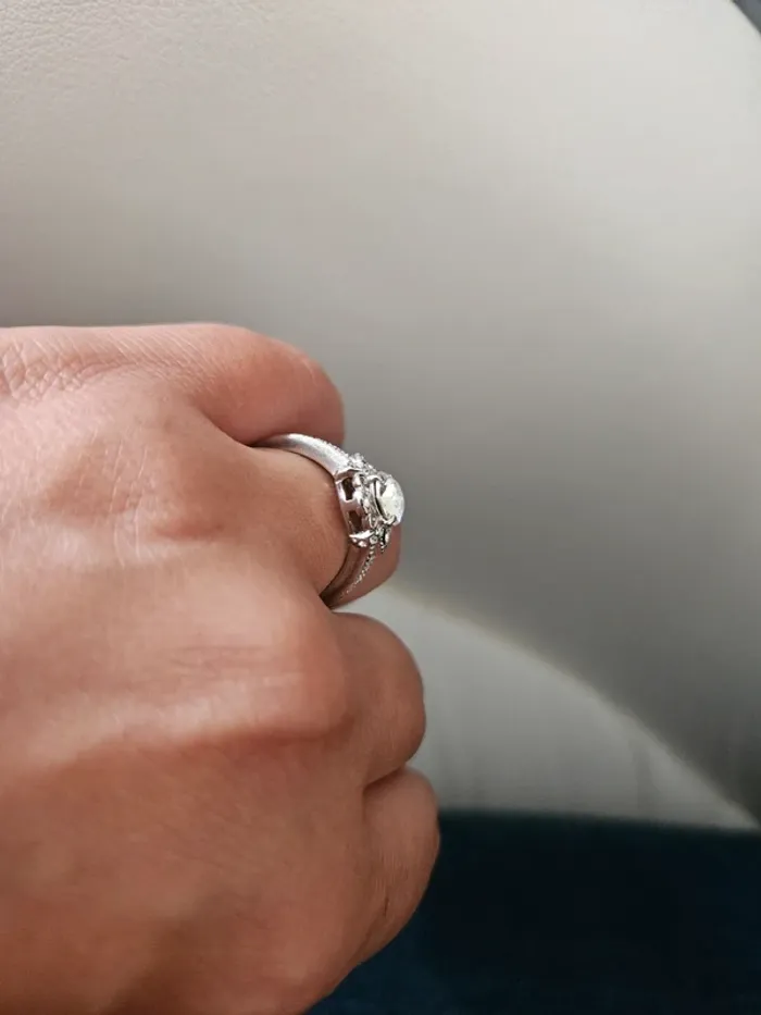 Bague argent pierre zirconium t56 - photo numéro 2