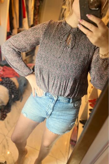 Blouse fluide taille 38 M femme gemo liberty chemisier voilage top