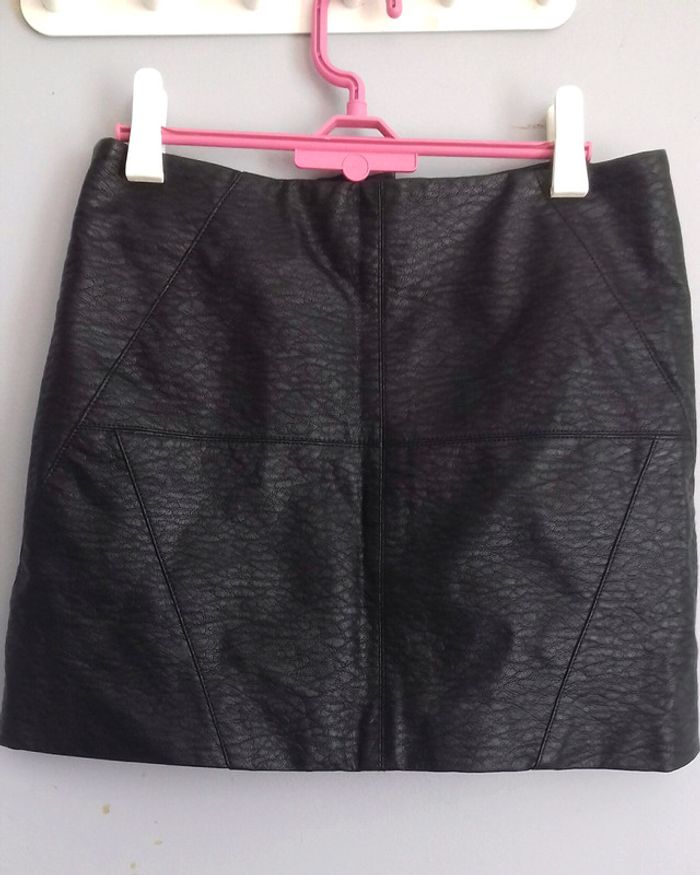 Jupe noire simili cuir H&M