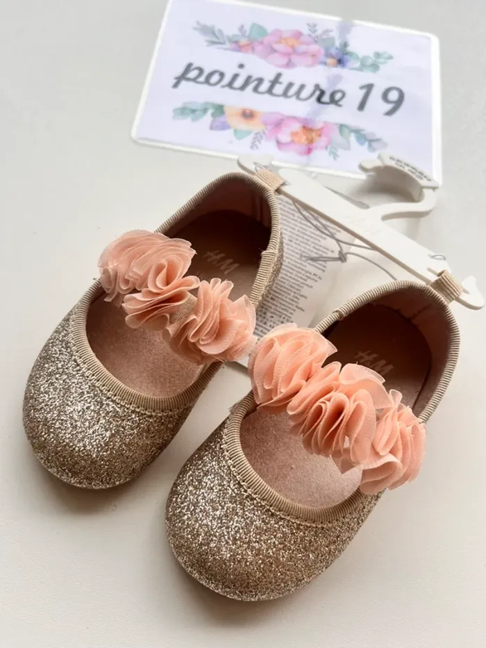 Ballerines paillettes dorées 19 h&m - photo numéro 2