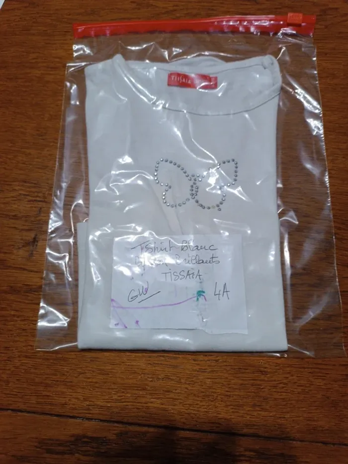 T-shirt blanc papillon Tissaia 4A - photo numéro 5