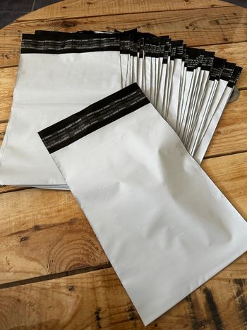 Lot de 50 pochettes plastiques pour emballage gris clair, taille 170x240mm