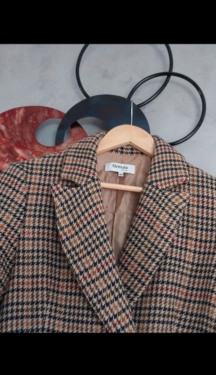 Manteau mi-long tartan Formula Joven - photo numéro 3