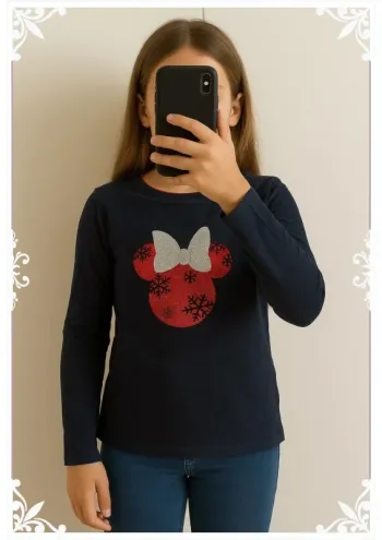 T-shirt bleu marine enfant fille 10 ans mini mouse