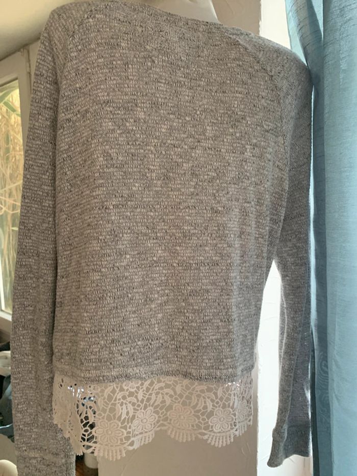 Pull Superdrytaille40 gris dentelle - photo numéro 10