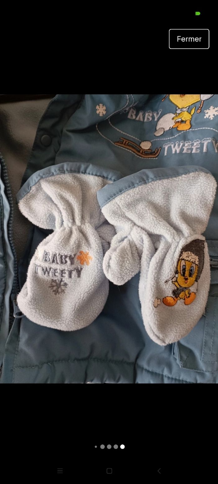 Manteau Looney Tunes taille 6 mois à 1 an en très bon état - photo numéro 8