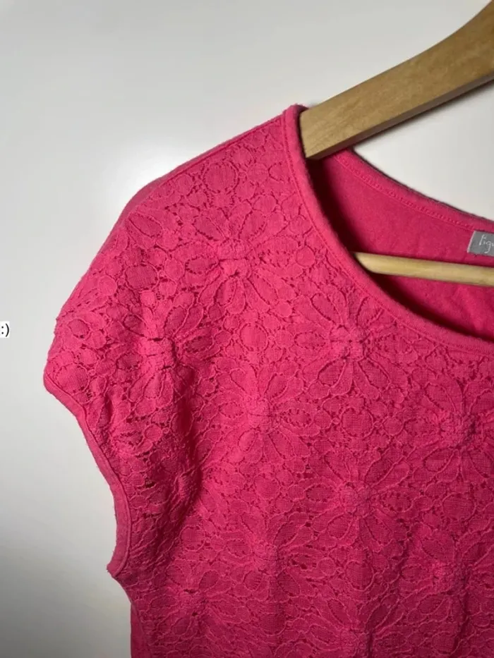 T shirt rose femme taille 42 ou 44 / ligne à suivre - photo numéro 4
