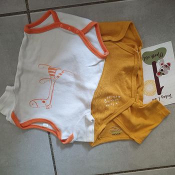 Lot de 2 bodies manche courte 1 mois