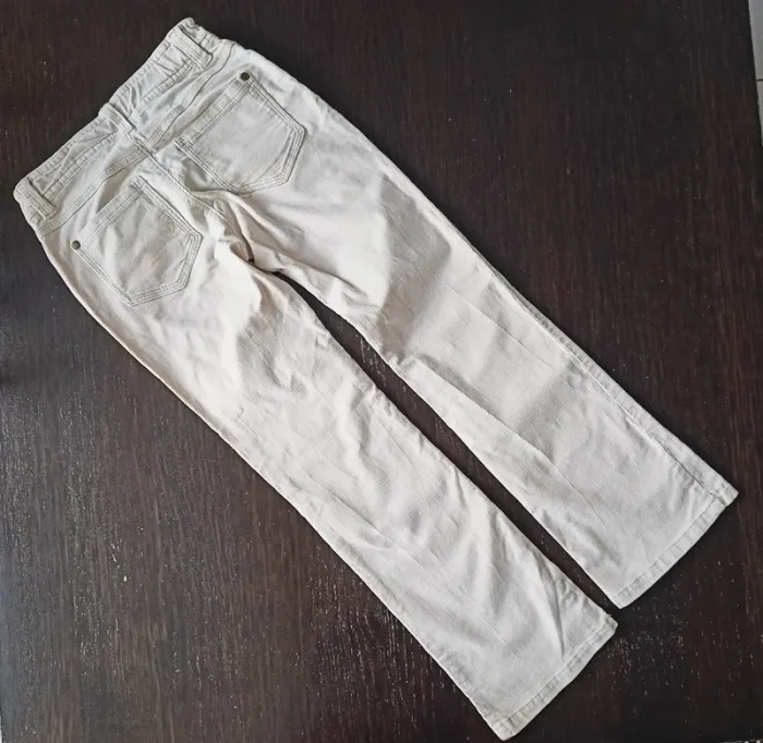 Pantalon crème évasé gap en velours côtelé 8-9ans - photo numéro 2