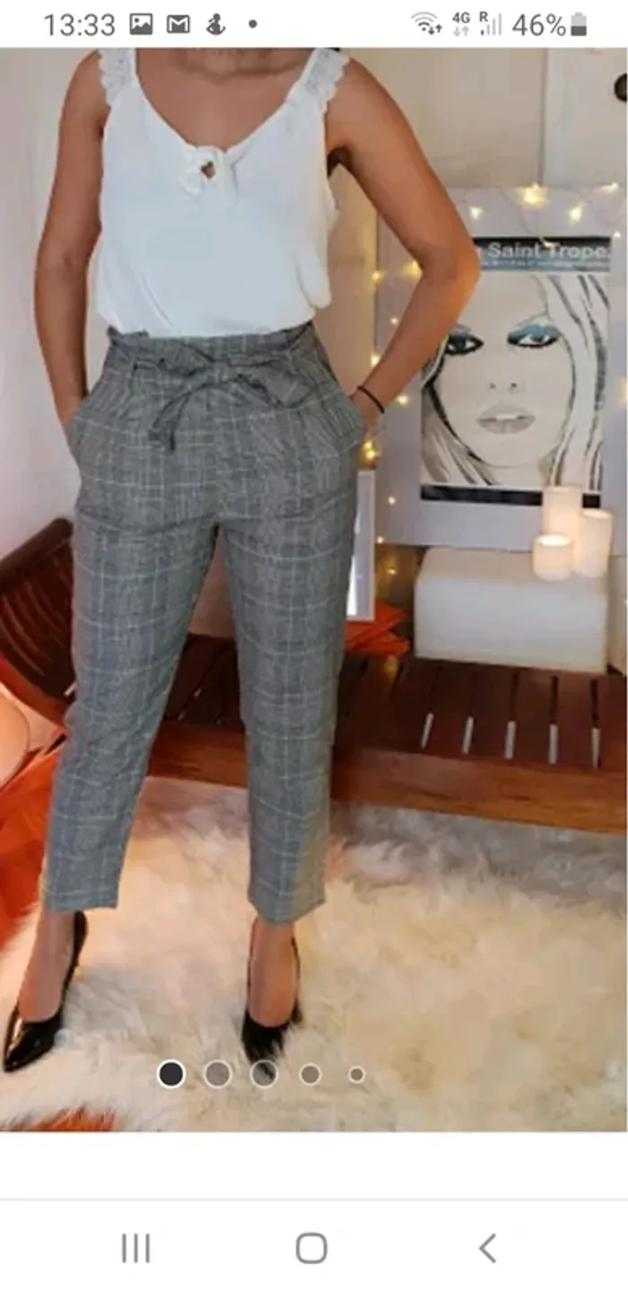 Pantalon 3/4 Carotte Prince de Galles