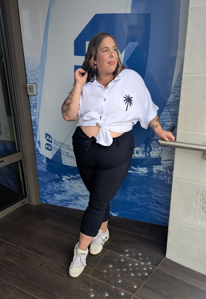 Chemise gaze blanc Palmier bleu marine
TU - photo numéro 5