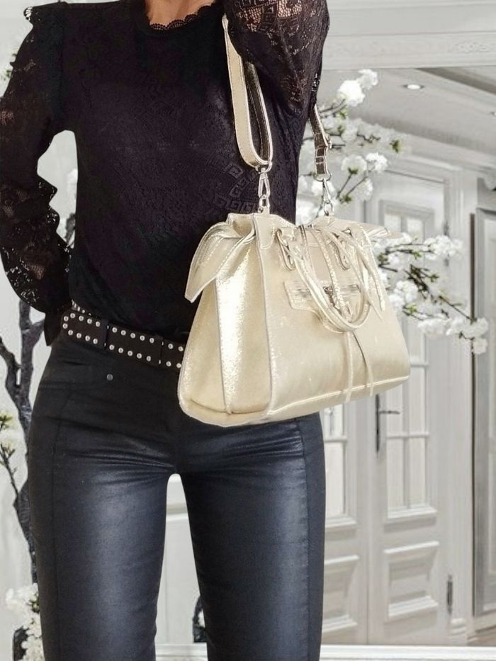 Sac trapèze cuir irisé 🇮🇹 - photo numéro 2