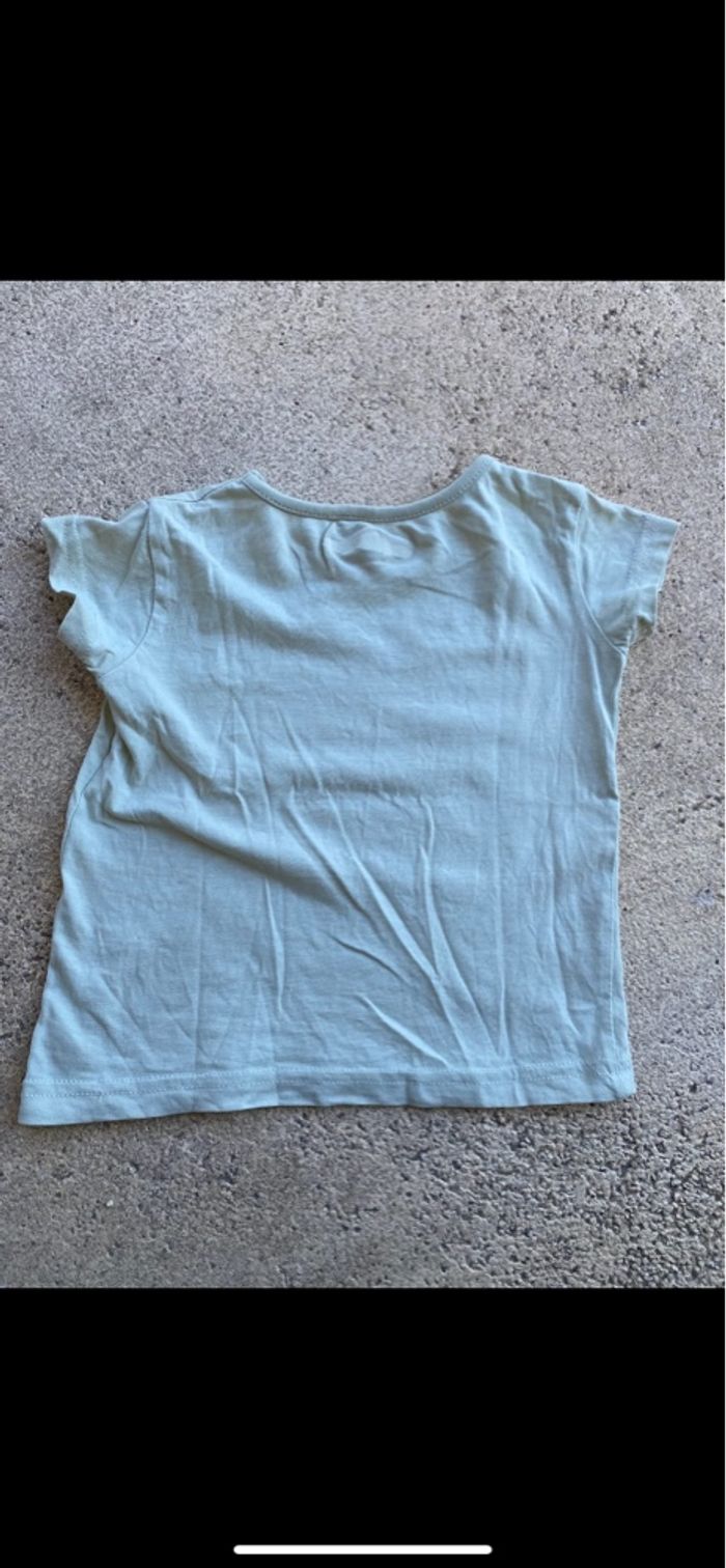 Tee shirt vert et rose - photo numéro 3