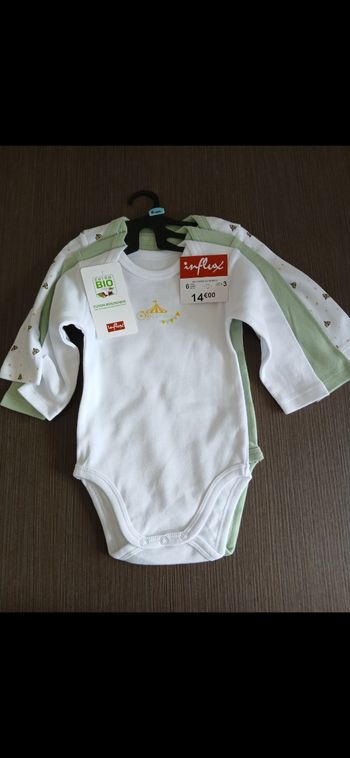 Lot de 3 bodies manches longues garçon 6 mois