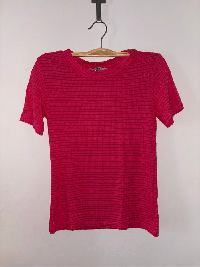 T-shirt rose Zara femme taille S en très bon état - photo numéro 3