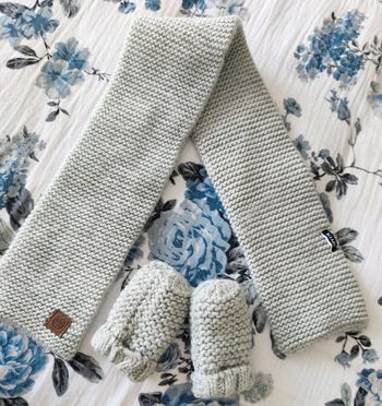 Bonnet, écharpe, moufles bébé 👶🏻