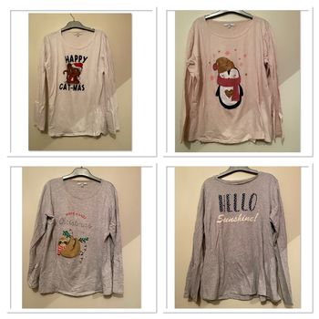 Lot 4 t-shirts  manches longue de pyjama taille M