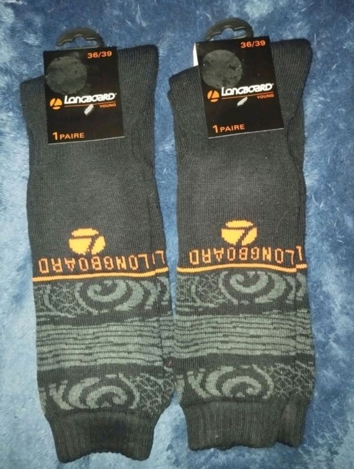 Lot 2 chaussettes ski longboard taille 36/39