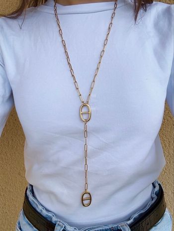 Collier sautoir maille marine en acier inoxydable 