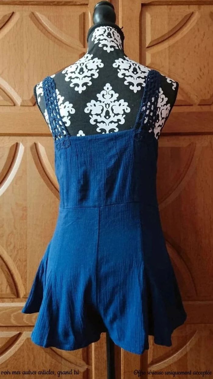 Combi short bleue marine taille 36 by Peter Jensen 100% coton - photo numéro 2