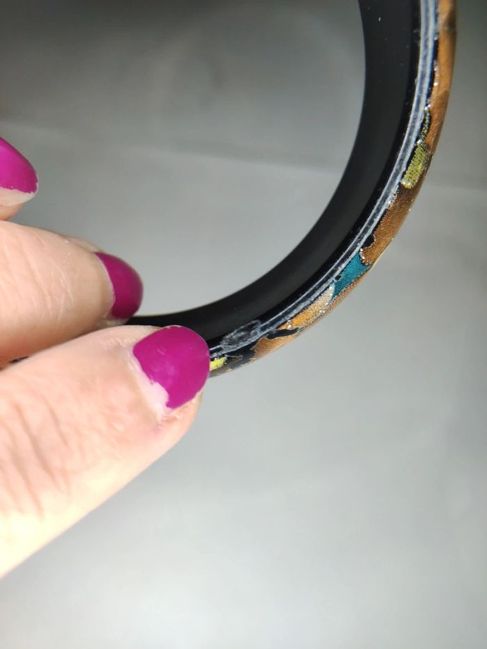 Bracelet en bois verni vintage - photo numéro 5