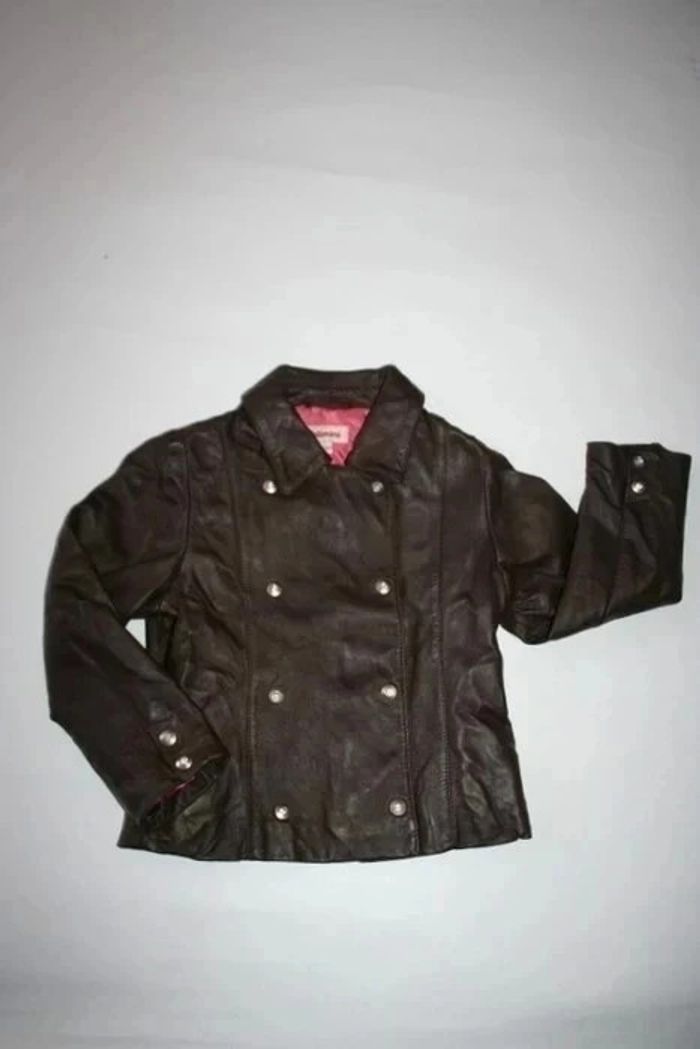 Veste en cuir chocolat Catimini 4 ans