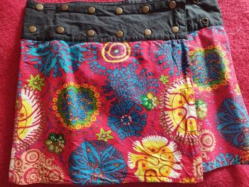 Jupe courte portefeuille réversible 