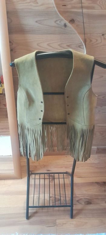 Gilet en cuir véritable année 70