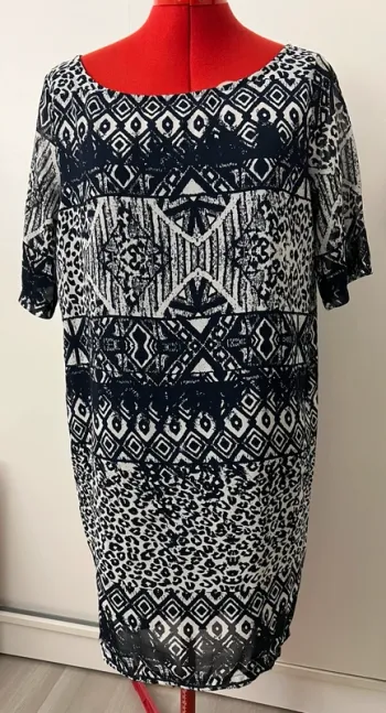 Robe imprimée bleue et blanche Solange