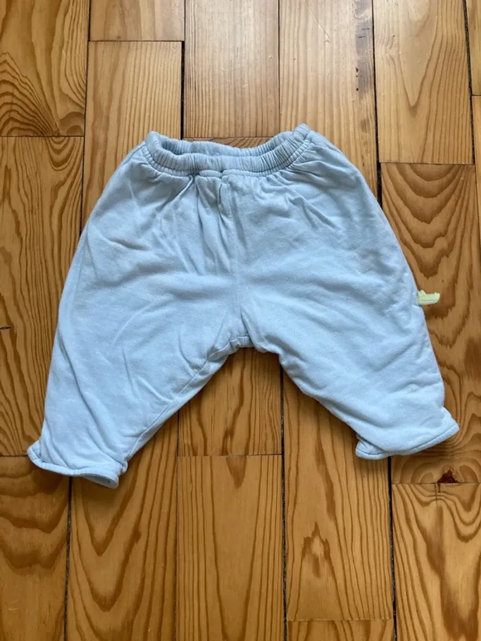 Pantalon molletonné 3 mois bleu ciel