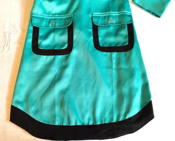 Almatrichi Robe Soirée Satinée Aqua T L - photo numéro 4