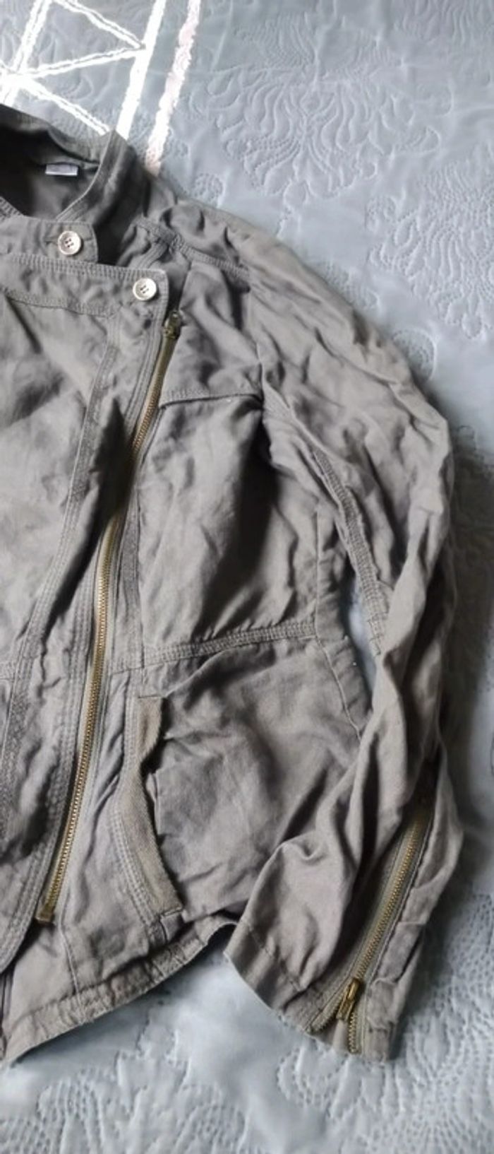 Veste en lin style perfecto gris femme 44 la redoute - photo numéro 7