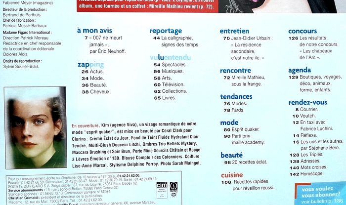 Magazine Madame Figaro n°18130 novembre 2002 - photo numéro 5