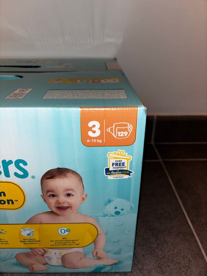 XXL Pack de 129 Couches Pampers Protection Premium Neuf Dans L’emballage - photo numéro 2