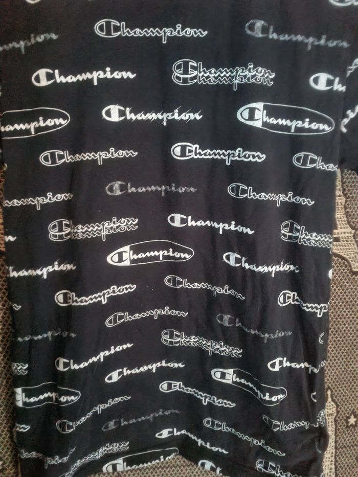 T-shirt noir avec écriture 13-14ans Champion - photo numéro 2