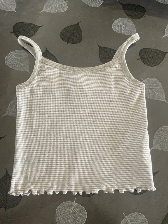 Débardeur gris et blanc à rayures M Jennyfer neuf