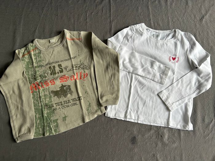 Lot 2 t-shirts manches longues fille