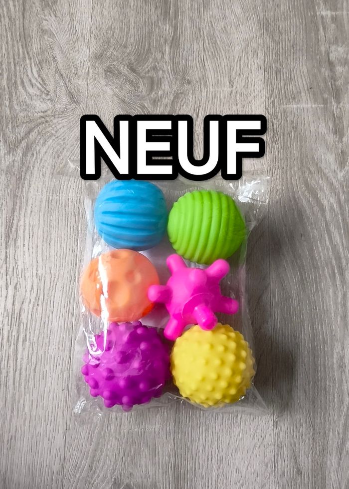 💛 NEUF 💚 Lot de 6 balles sensorielles